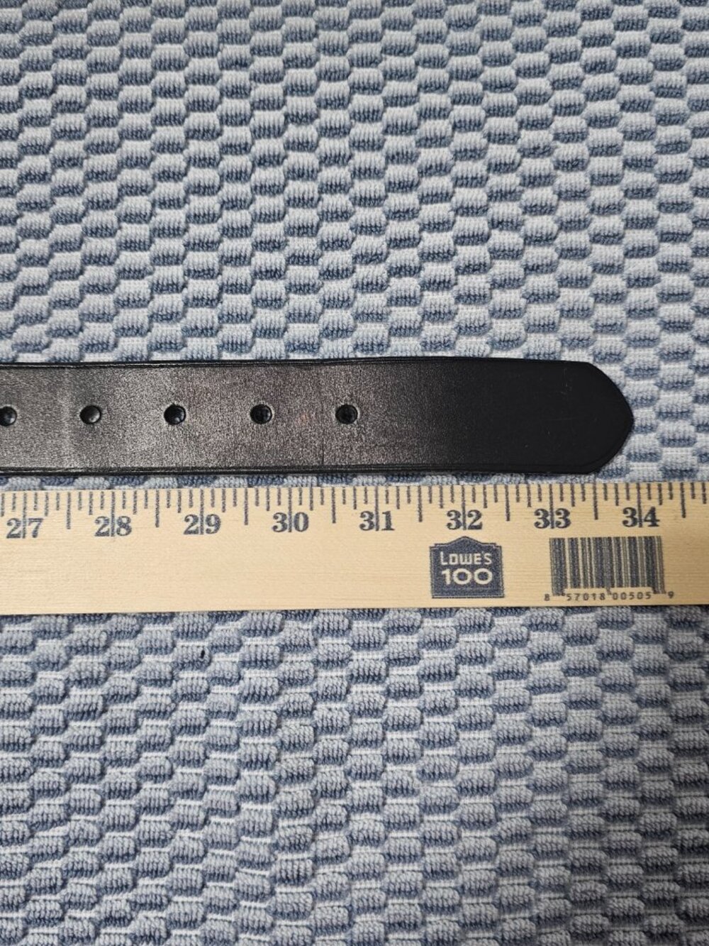 Genuine Italian Leather Brass Buckle Belt Black Made in USA Size 30x1.25 inches - Picture 4 of 5